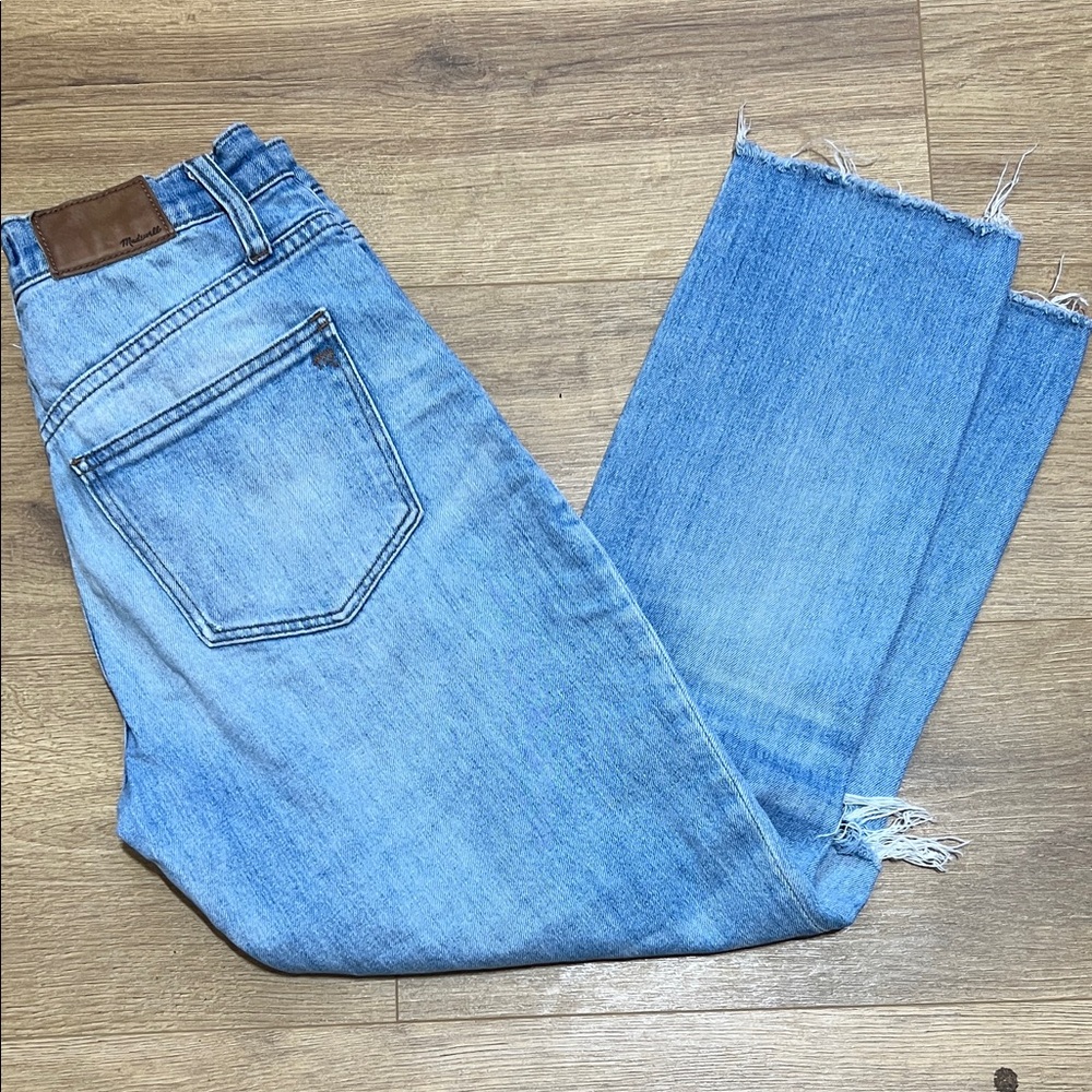 Madewell Light Blue Denim Jeans with Brown Patch